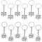 Best Friend Keychains for Girls, Teens, Women (1.2 x 3.3 In, Silver, 12 Pack)